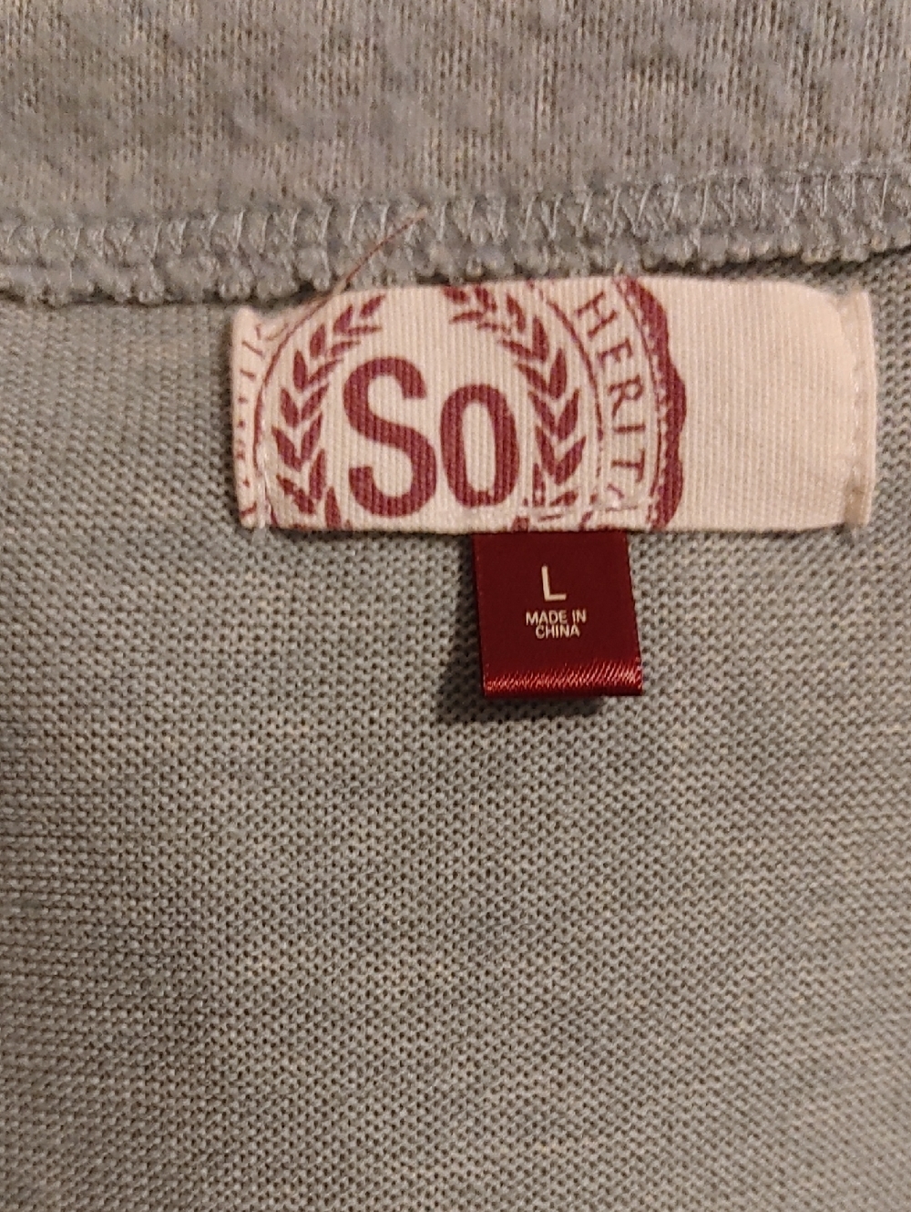 SO Sage Green Long Sleeve Knot Front Tee Size Large - Picture 2 of 5